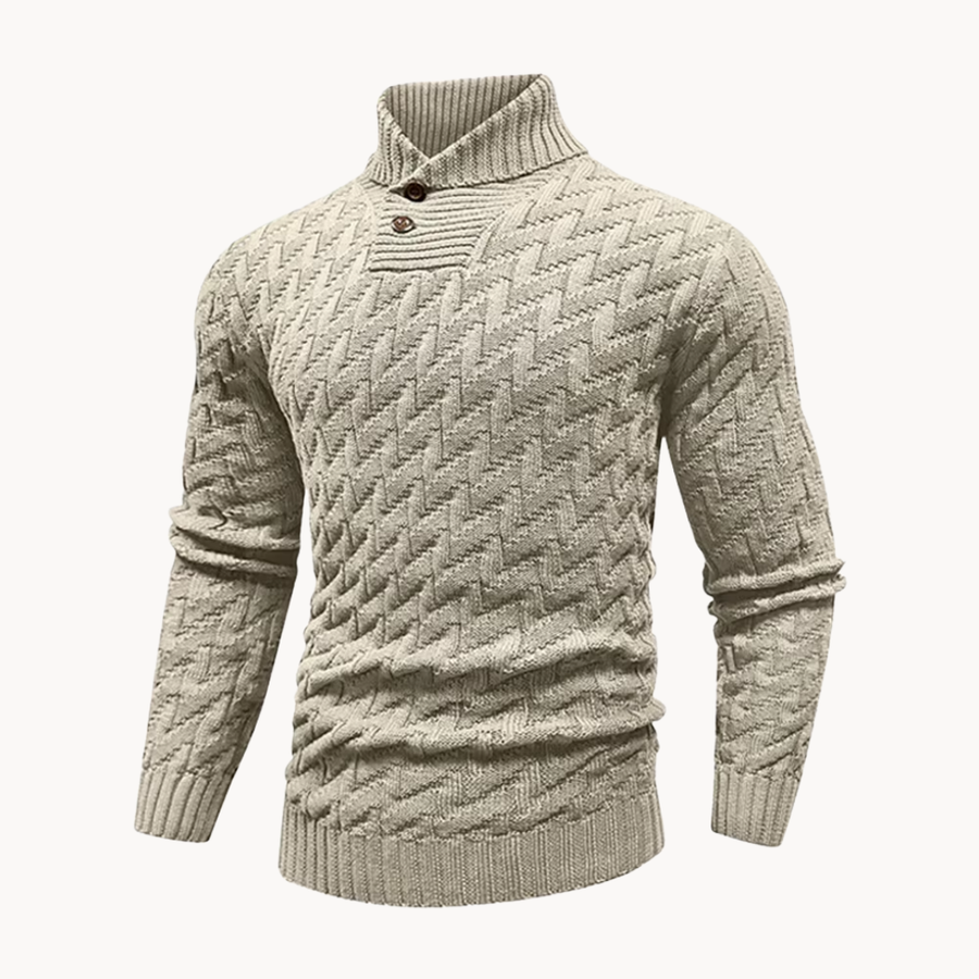Men's Basketweave Knit Shawl Collar Jumper | Holden