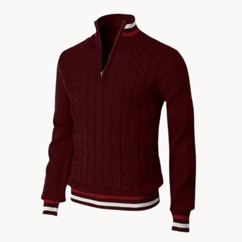 Men's Cable Knit Quarter-Zip Jumper | Carlisle