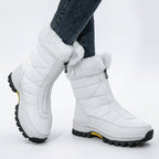 Women's Faux Fur Cuff Ankle Boots with Chunky Tread — view 5