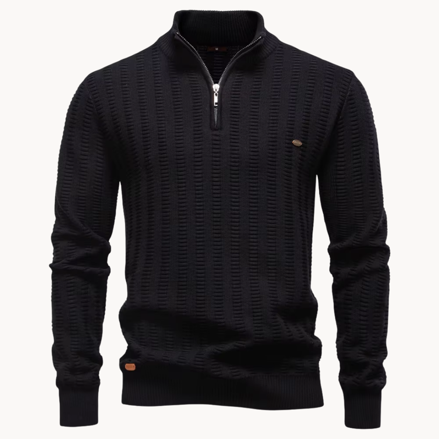 Men's Ribbed Quarter-Zip Jumper | Barrett