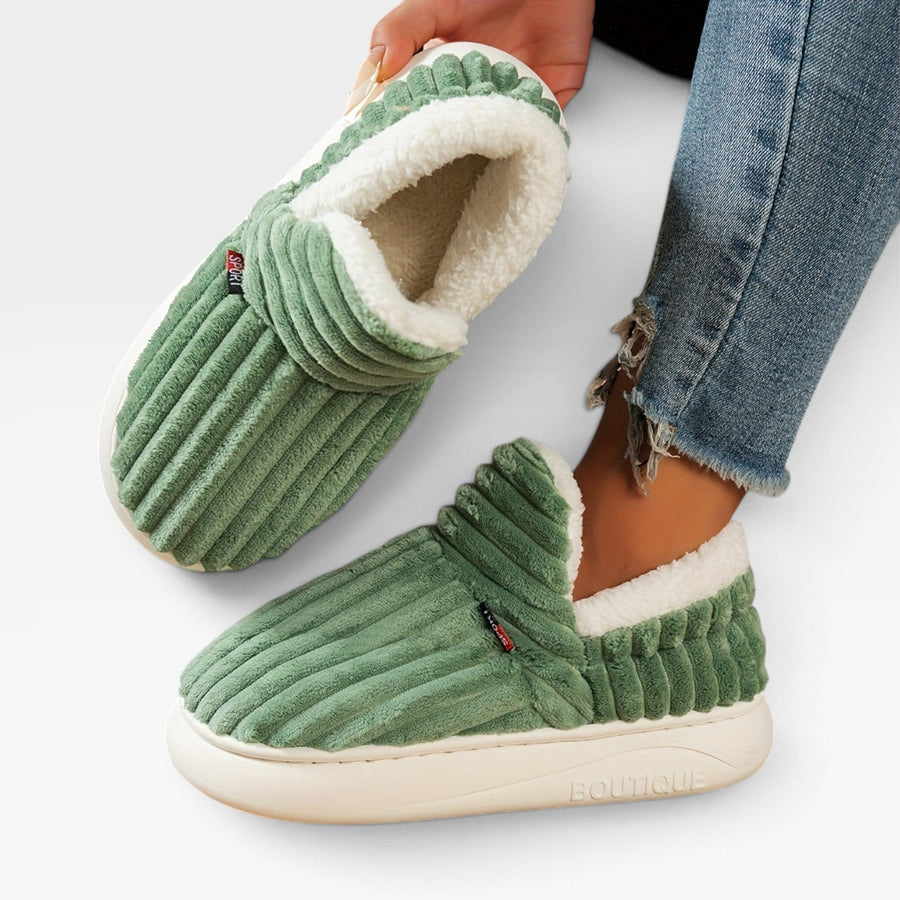 Women's Corduroy Slipper Boots with Fleece Lining — view 9