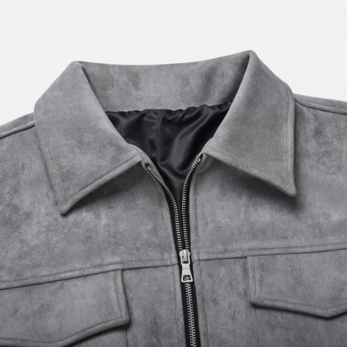 Men's relaxed fit suede-look jacket