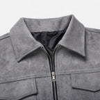 Men's relaxed fit suede-look jacket