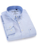 Men's cotton-blend Oxford long-sleeve shirt