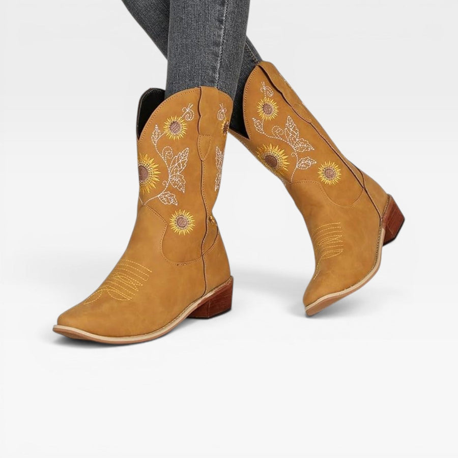 Women's Embroidered Knee-High Cowboy Boots — view 2