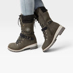 Women's Lace-Up Winter Boots with Knitted Cuff — view 14