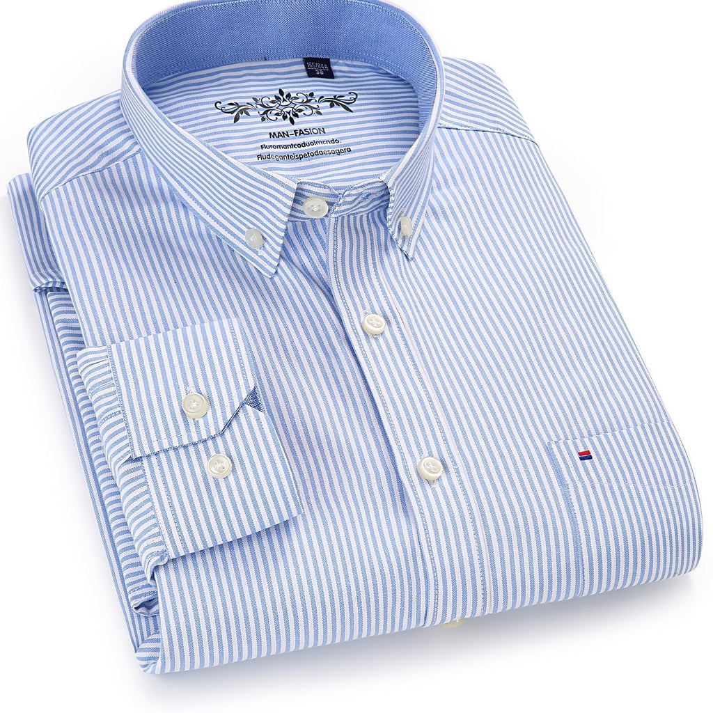 Men's cotton-blend Oxford long-sleeve shirt