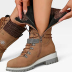 Women's Lace-Up Winter Boots with Knitted Cuff — view 10