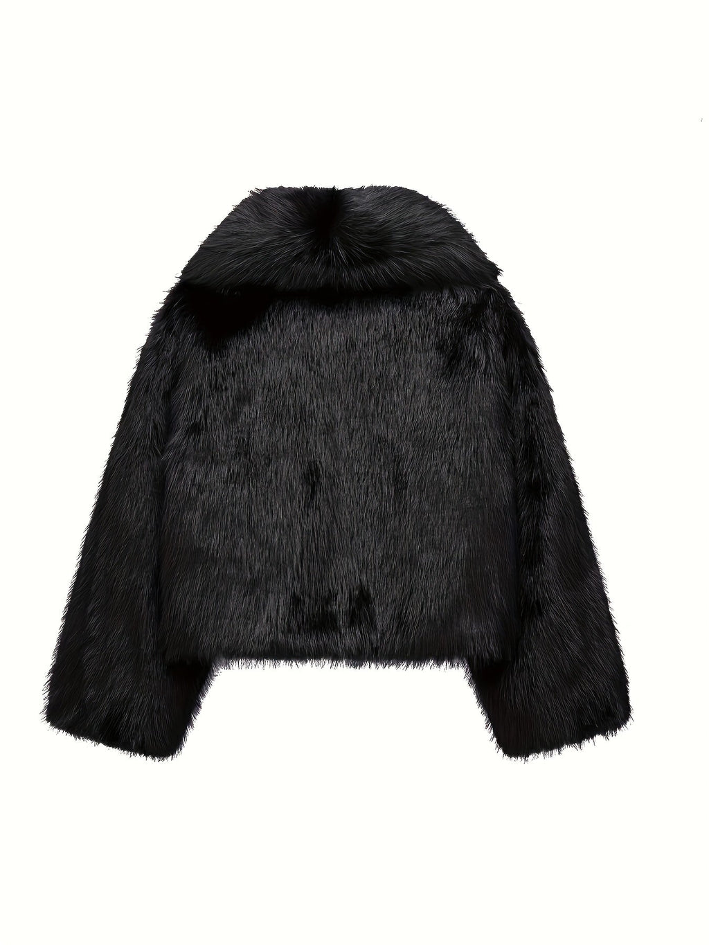 Women's loose-fit plush-lined faux fur jacket