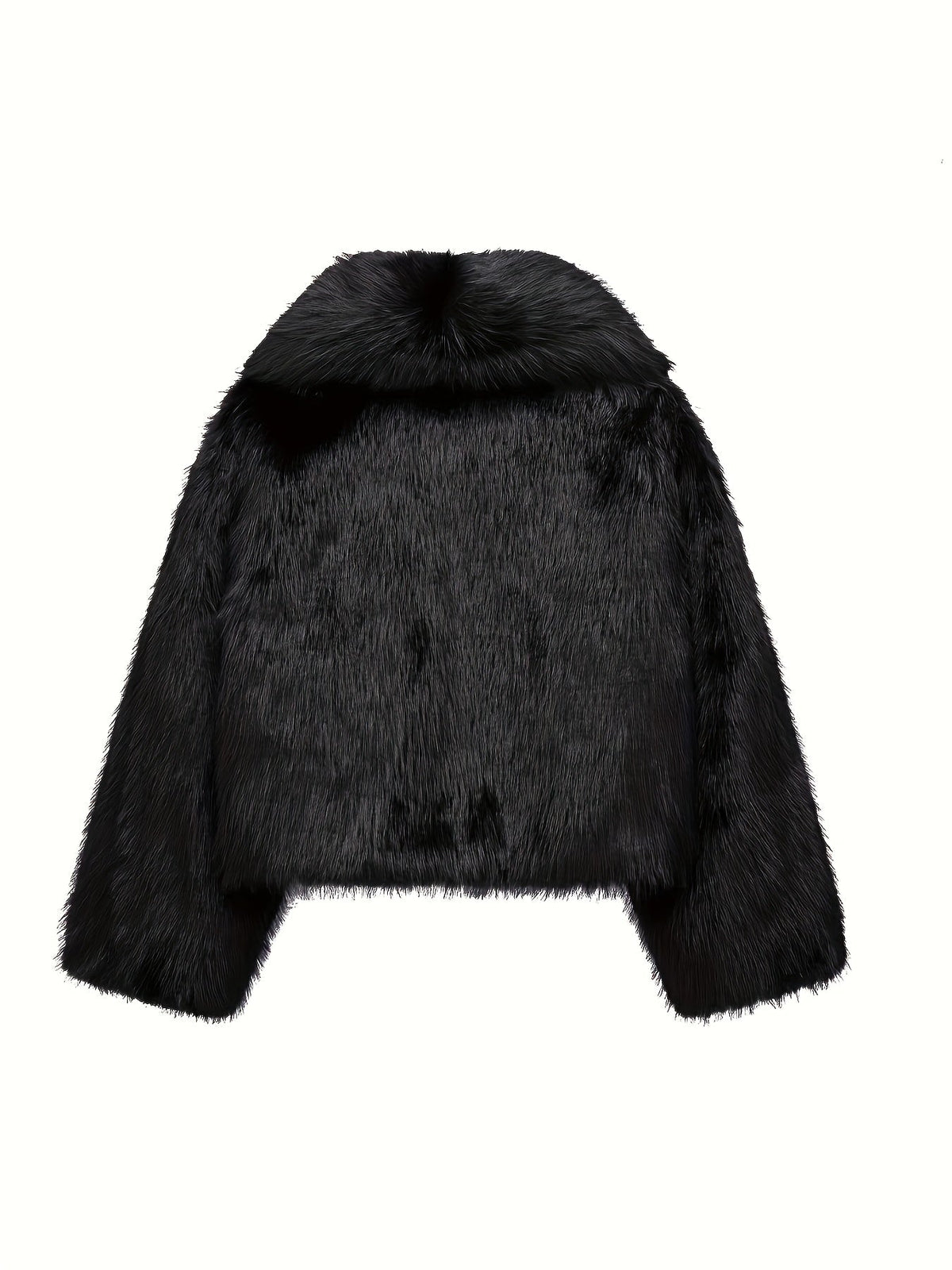 Women's loose-fit plush-lined faux fur jacket