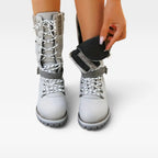 Women's Lace-Up Winter Boots with Knitted Cuff — view 7