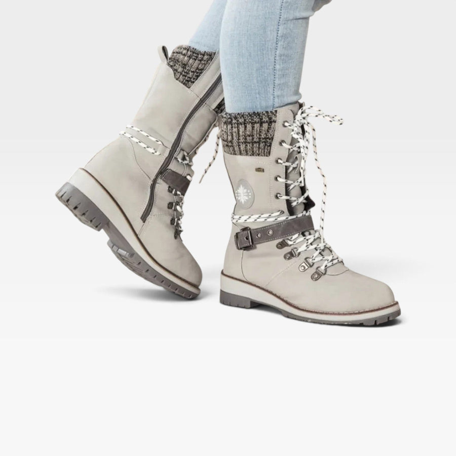 Women's Lace-Up Winter Boots with Knitted Cuff — view 5