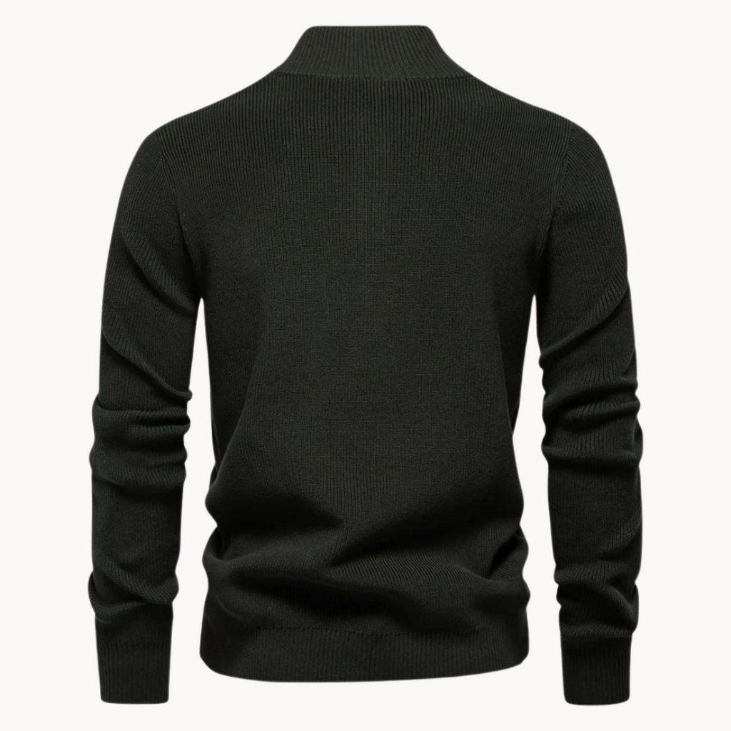 Men's Button Mock Neck Jumper | Livio
