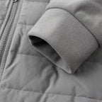 Men's hooded puffer jacket with quilted panels