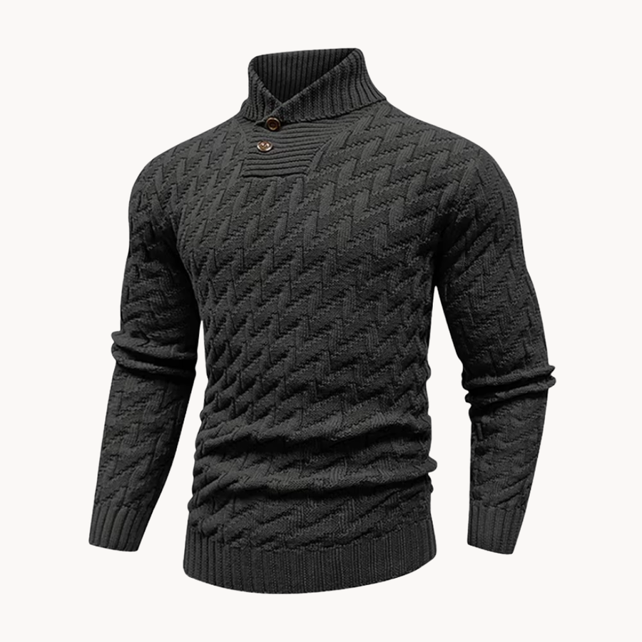 Men's Basketweave Knit Shawl Collar Jumper | Holden