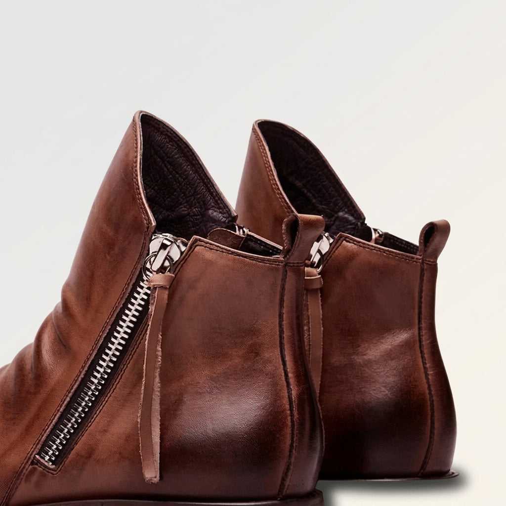 Men's Soft Leather Side-Zip Ankle Boots — view 7