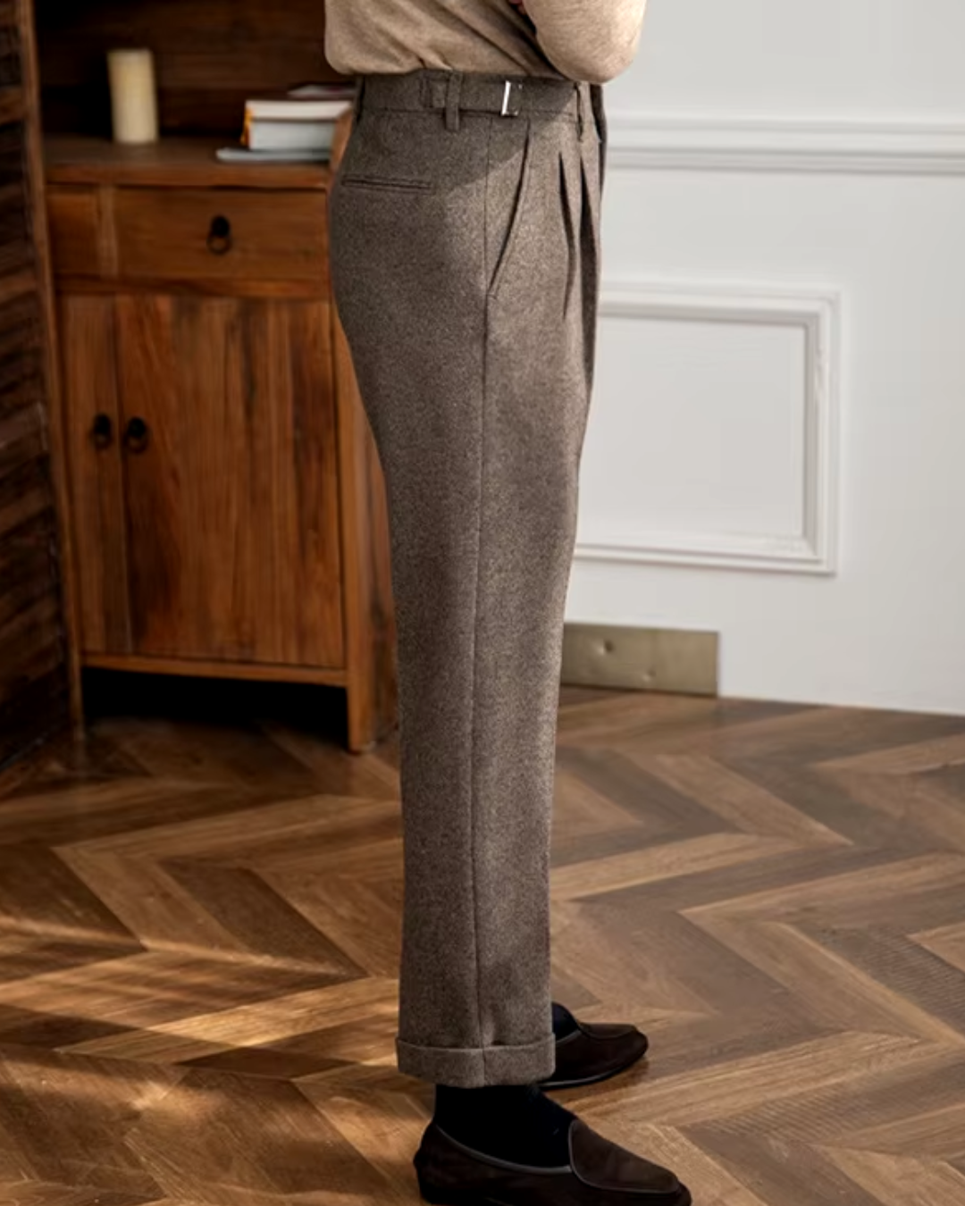Men's Textured Trousers | Brenlow
