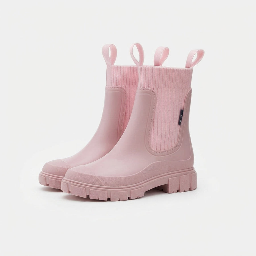 Bottes Chelsea orthopédiques imperméables pour femme avec col en maille