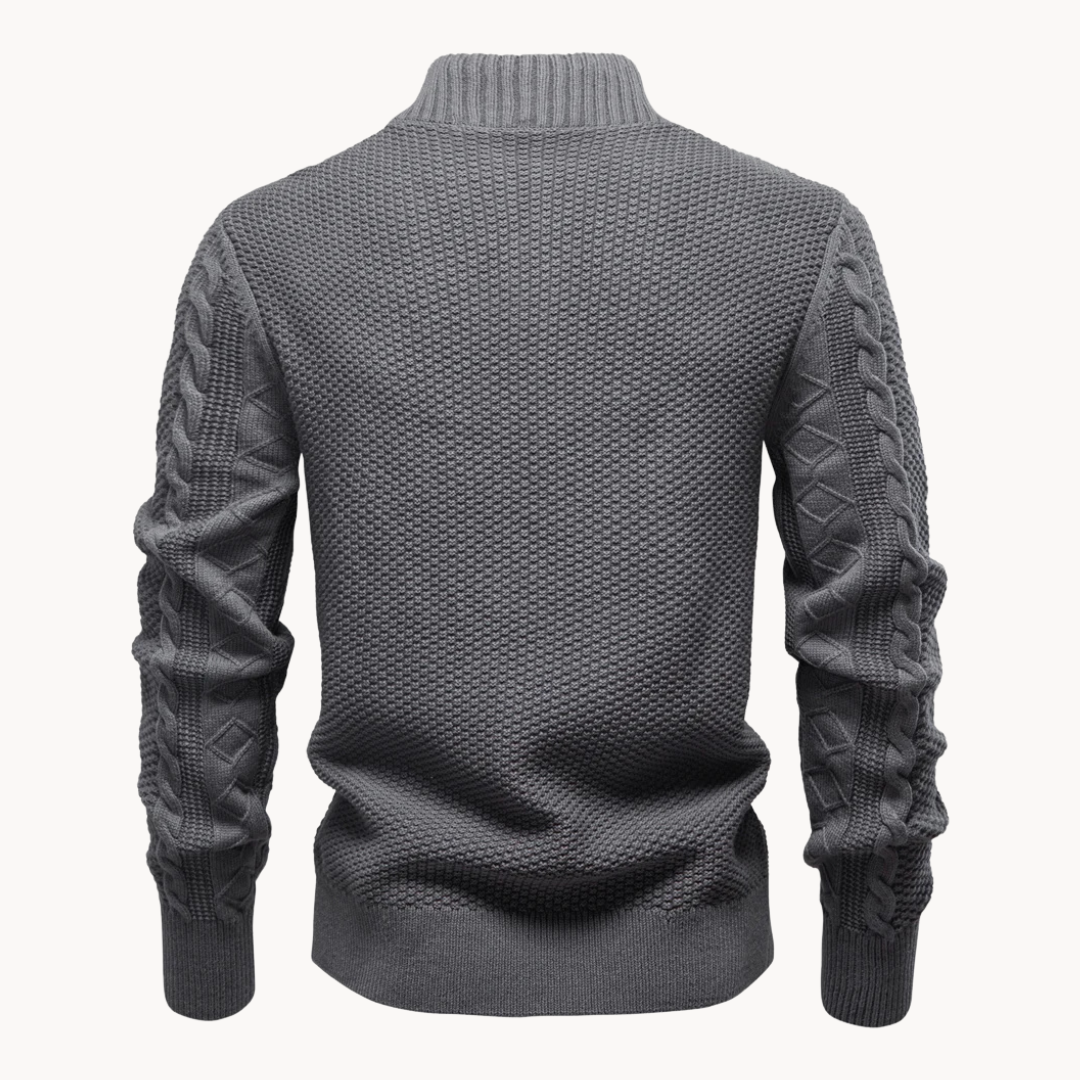 Men's Full-Zip Cable Knit Jumper | Northbridge