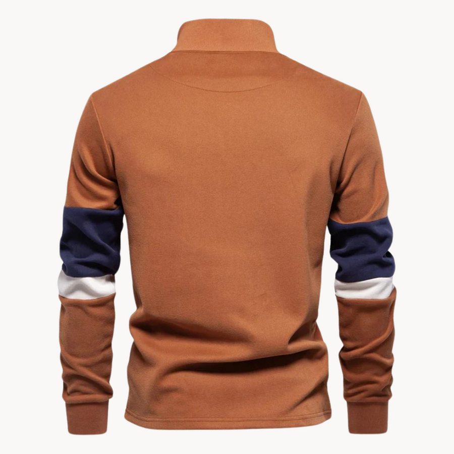 Men's Striped Quarter-Zip Jumper | Sultan