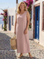 Ismera | Sleeveless Round Neck Relaxed Midi Dress