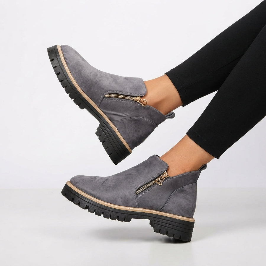 Women's Orthopaedic Wedge Ankle Boots with Side Zip — view 4