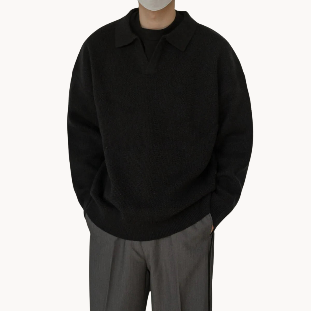 Men's Polo Jumper | Morning Fog