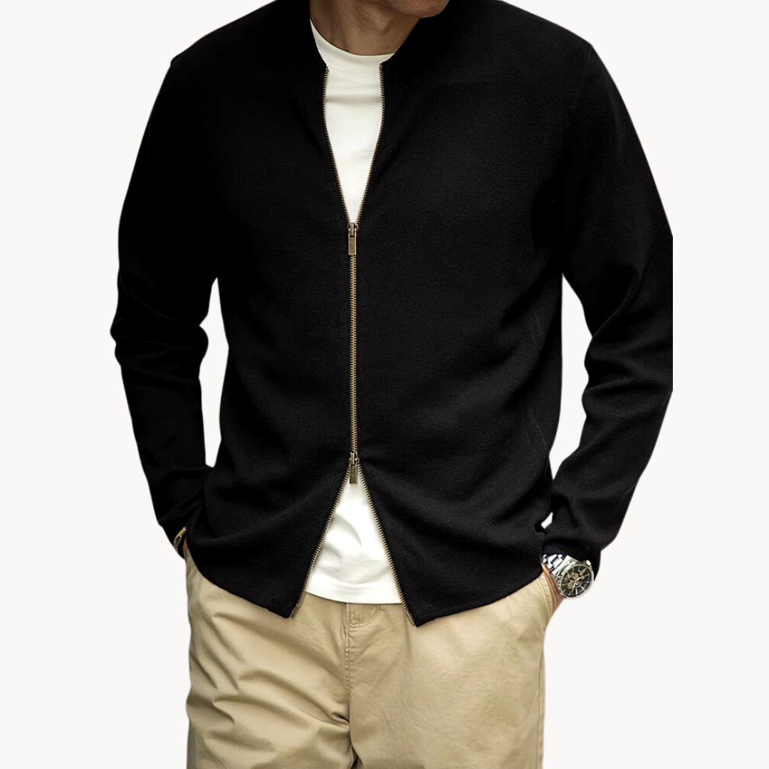 Men's Zip-Up Knit Jumper | Gennaro