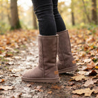 Women's Fleece-Lined Knee High Winter Boots, Suede Effect — view 6