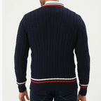Men's Cable Knit V-Neck Jumper | Sienna