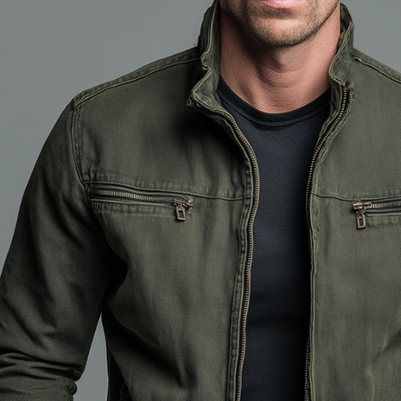Men's cotton-blend jacket with multiple pockets