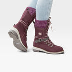 Women's Lace-Up Winter Boots with Knitted Cuff — view 12