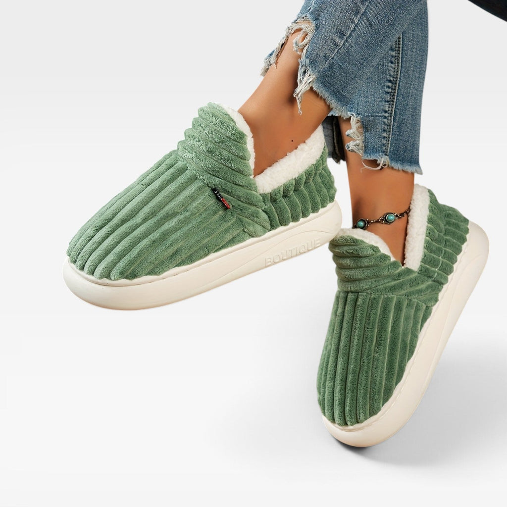 Women's Corduroy Slipper Boots with Fleece Lining — view 10