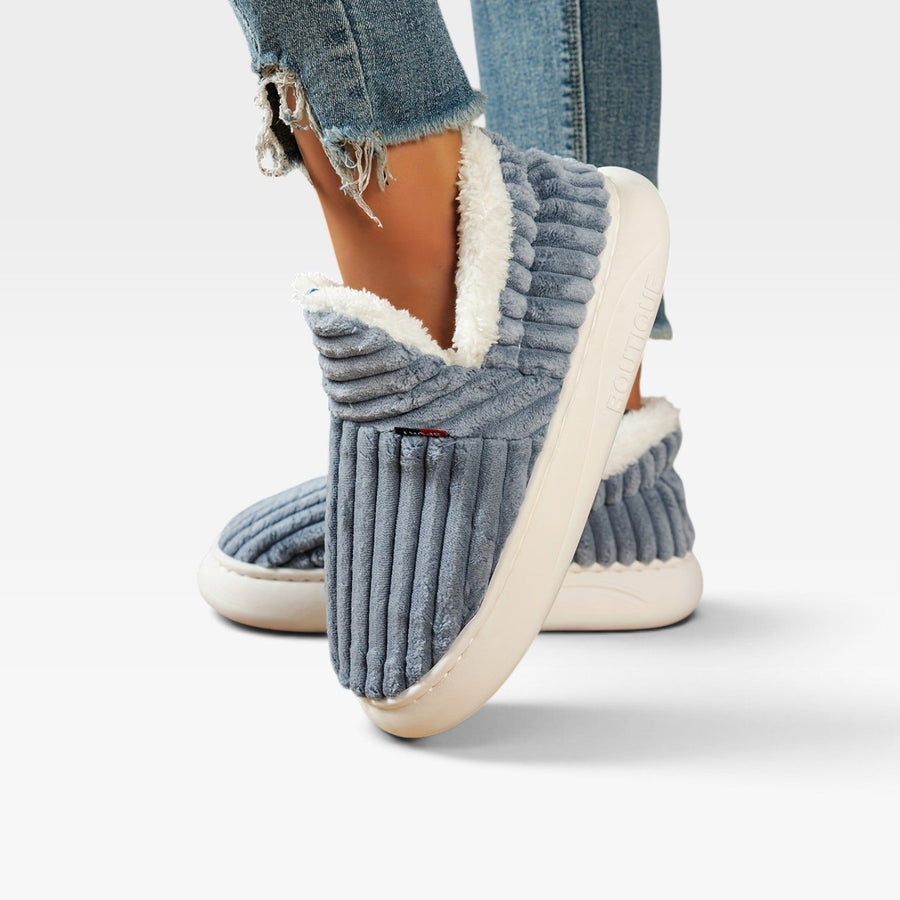 Women's Corduroy Slipper Boots with Fleece Lining — view 8
