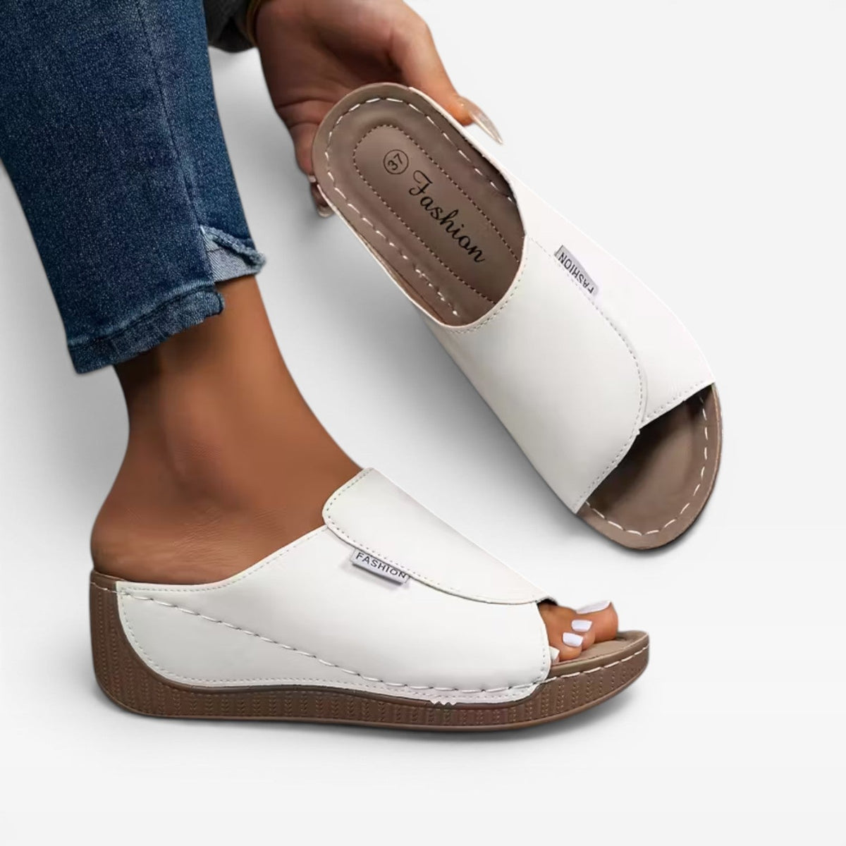 Women's Cushioned Wedge Slider Sandals — view 7