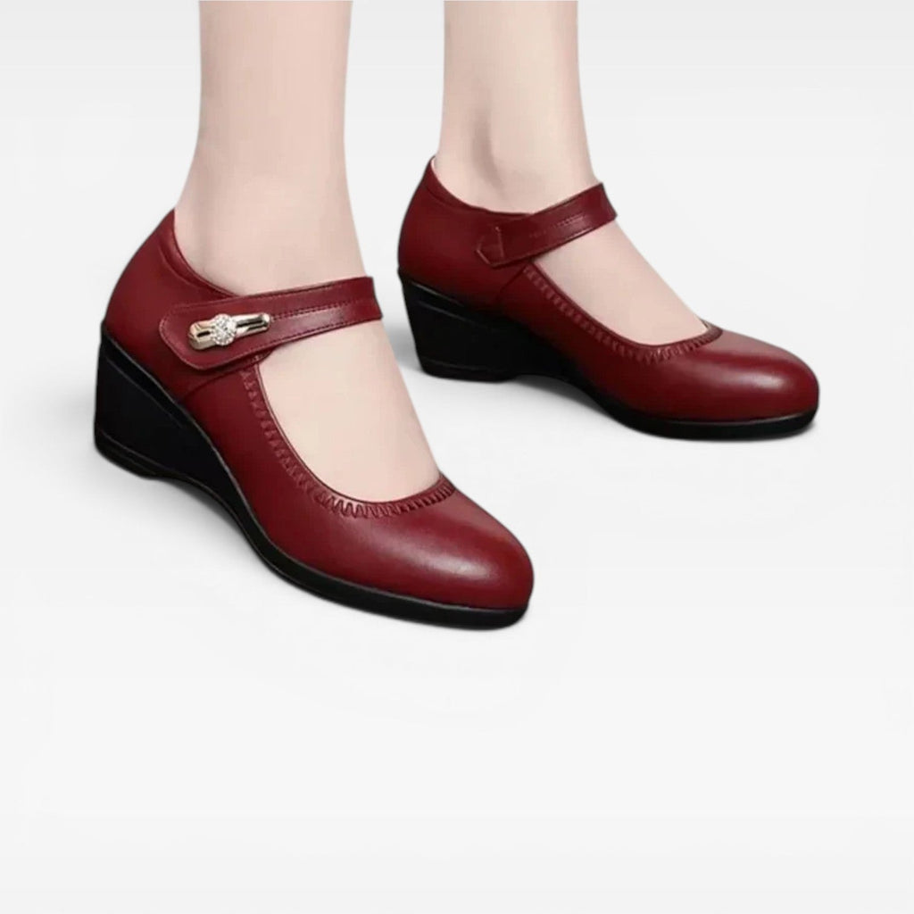 Women's Leather Mary Jane Mid Heel Shoes — view 4
