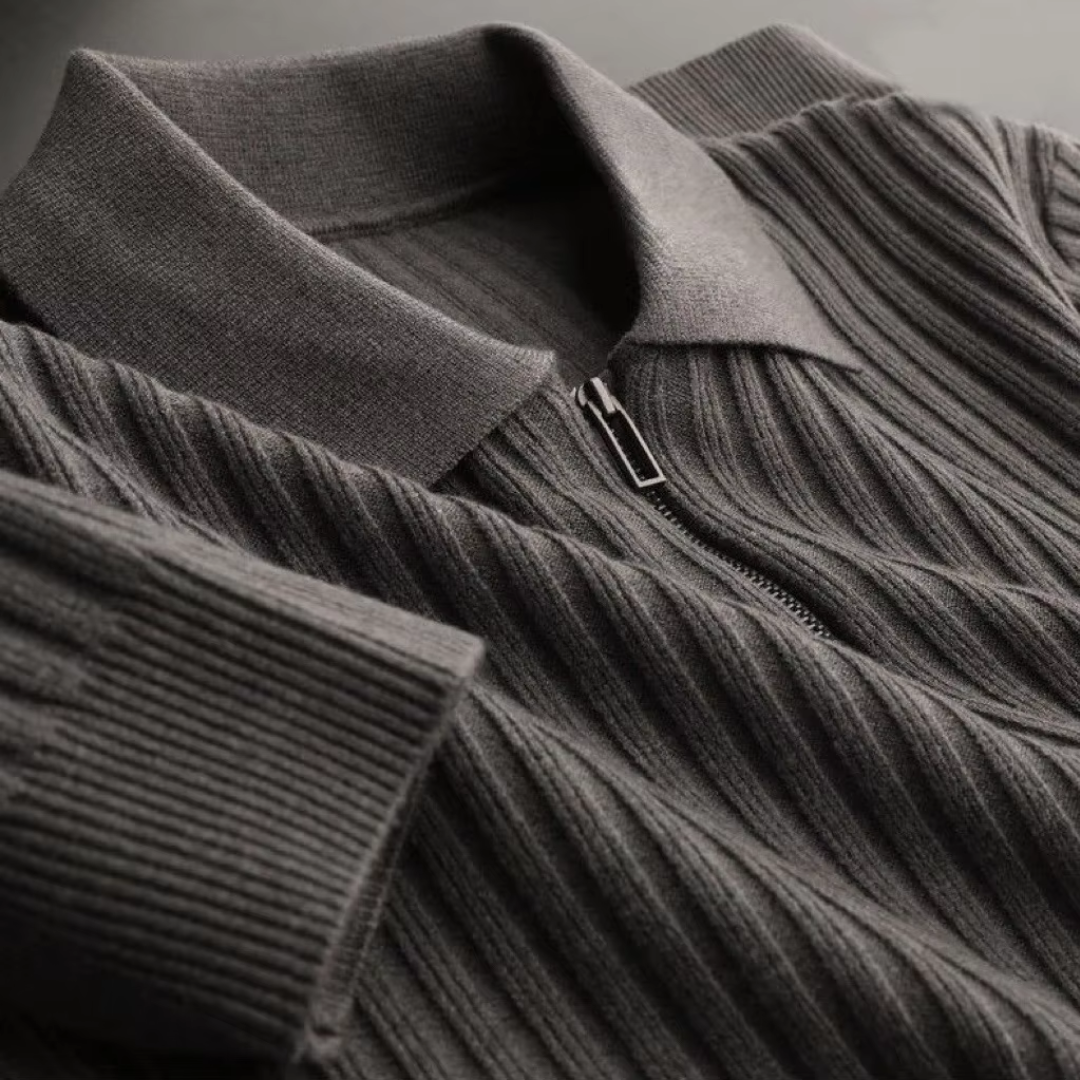 Men's Ribbed Quarter-Zip Jumper | Eamon