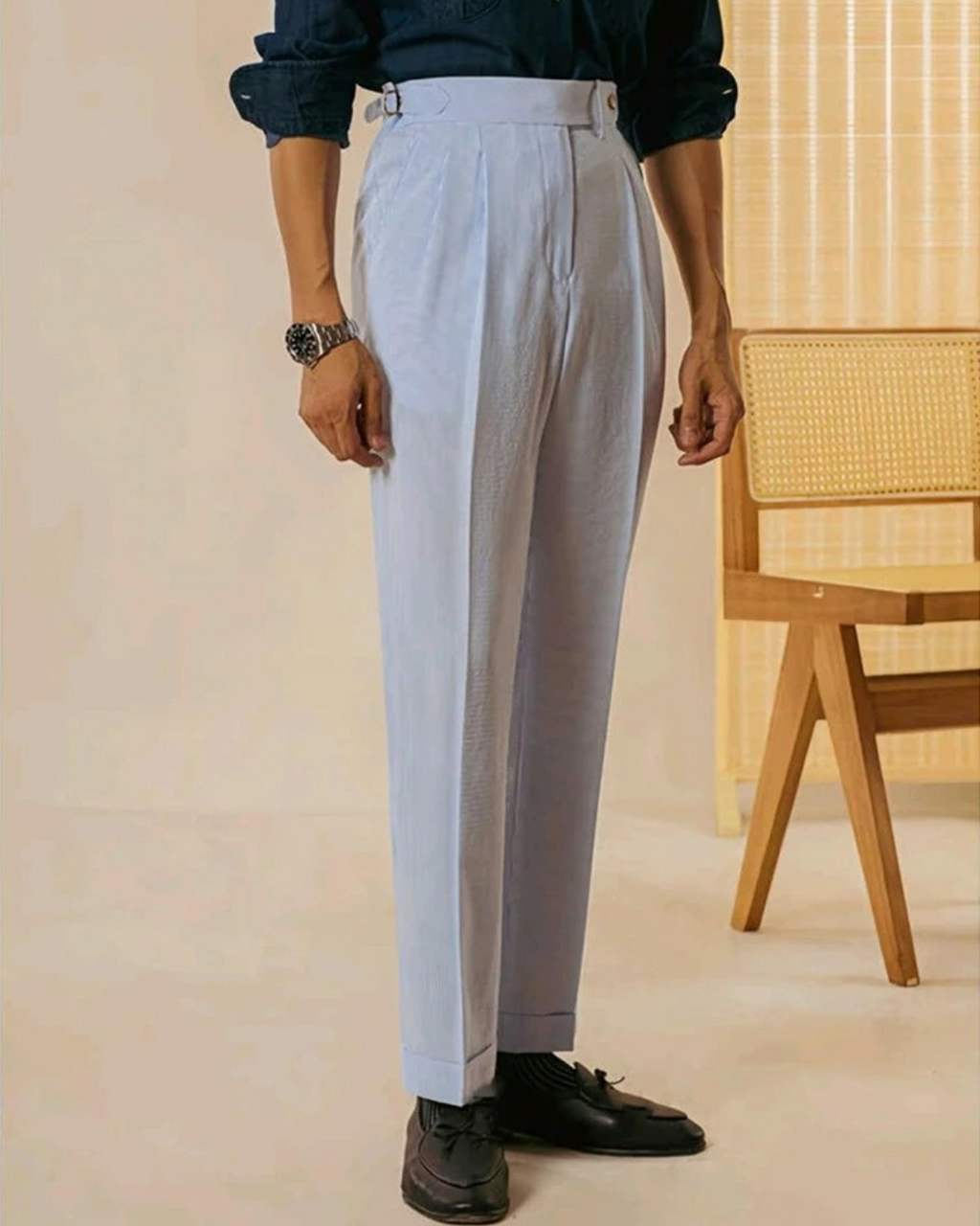 Men's Textured Trousers | Livorno