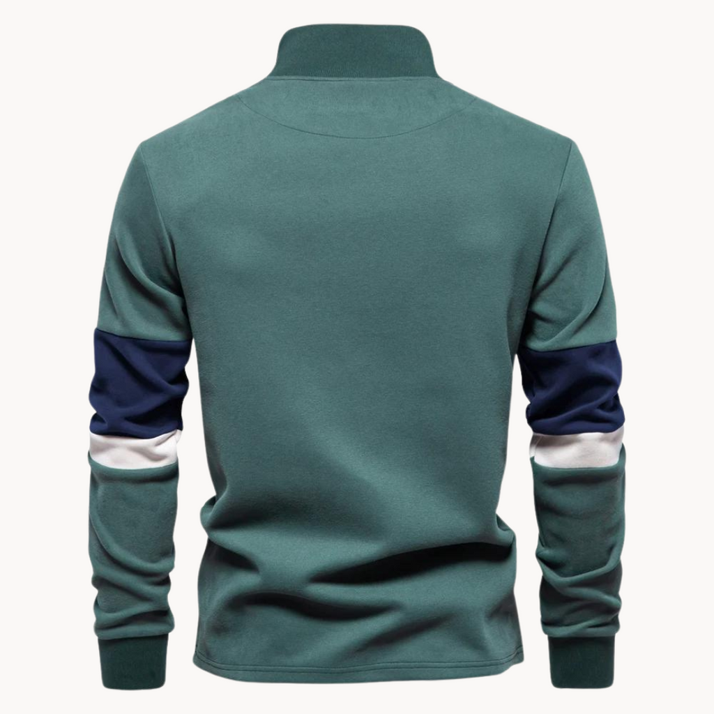 Men's Striped Quarter-Zip Jumper | Sultan