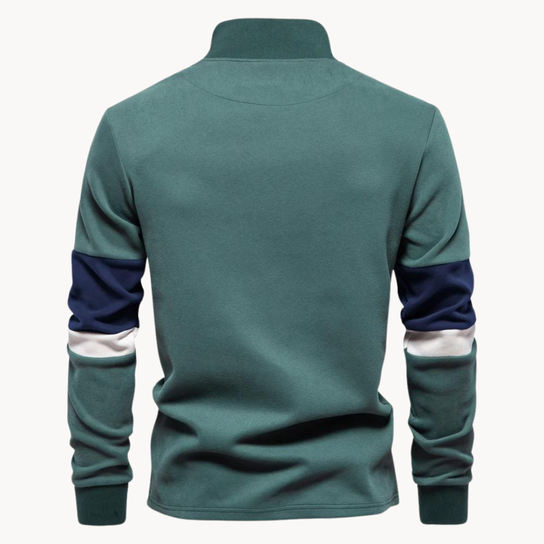 Men's Striped Quarter-Zip Jumper | Sultan