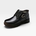 Men's Fleece-Lined Leather Lace-Up Boots with Buckle — view 2