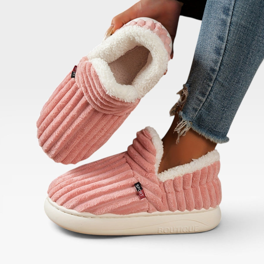 Women's Corduroy Slipper Boots with Fleece Lining — view 5