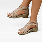 Women's Rhinestone Gladiator Wedge Sandals — view 3