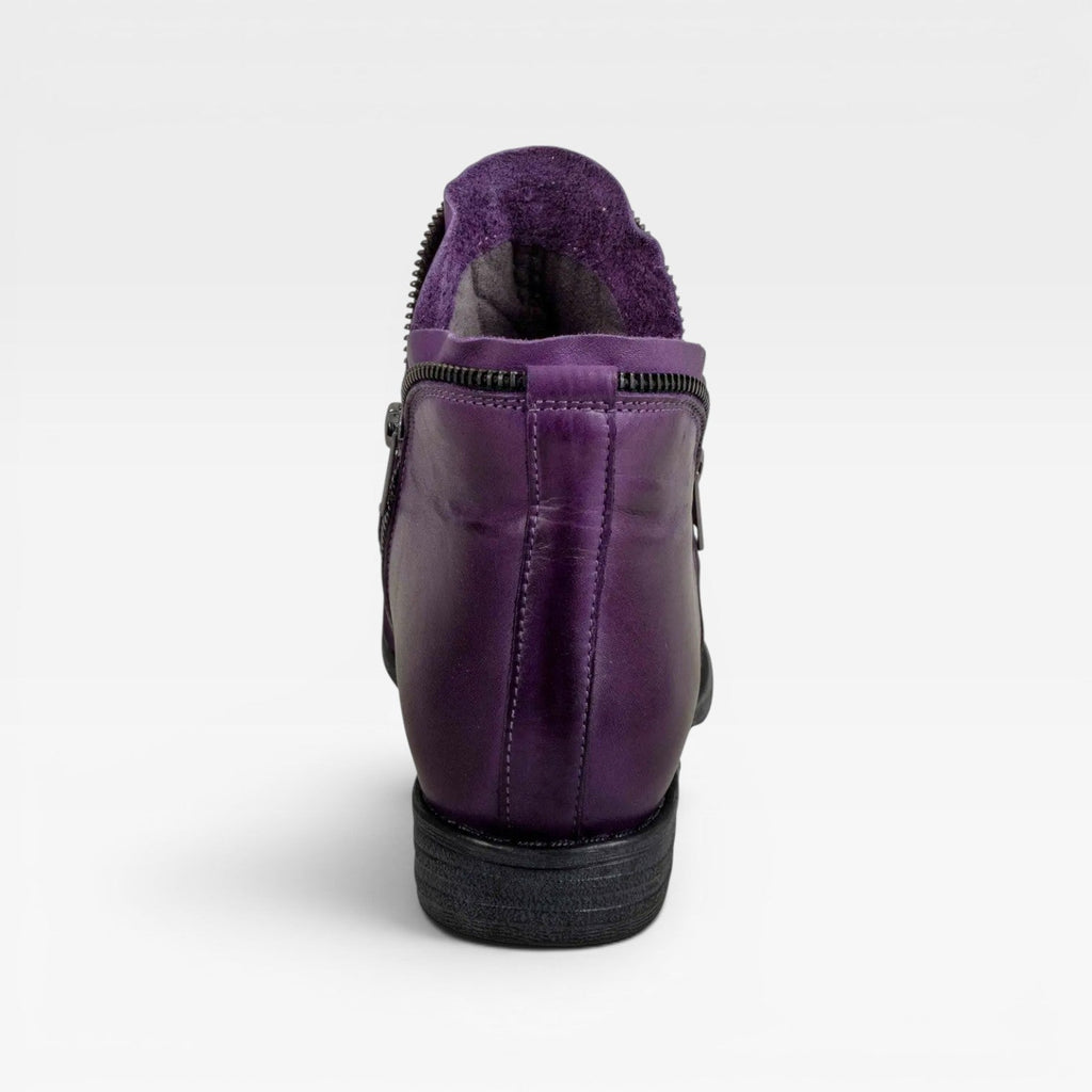 Women's Leather Ankle Boots with Side Zip — view 2