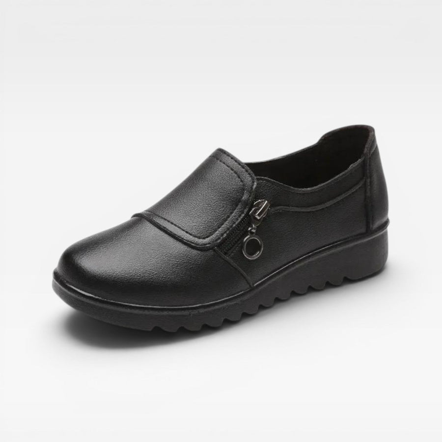 Women's Leather Moccasins with Zip Detail — view 6