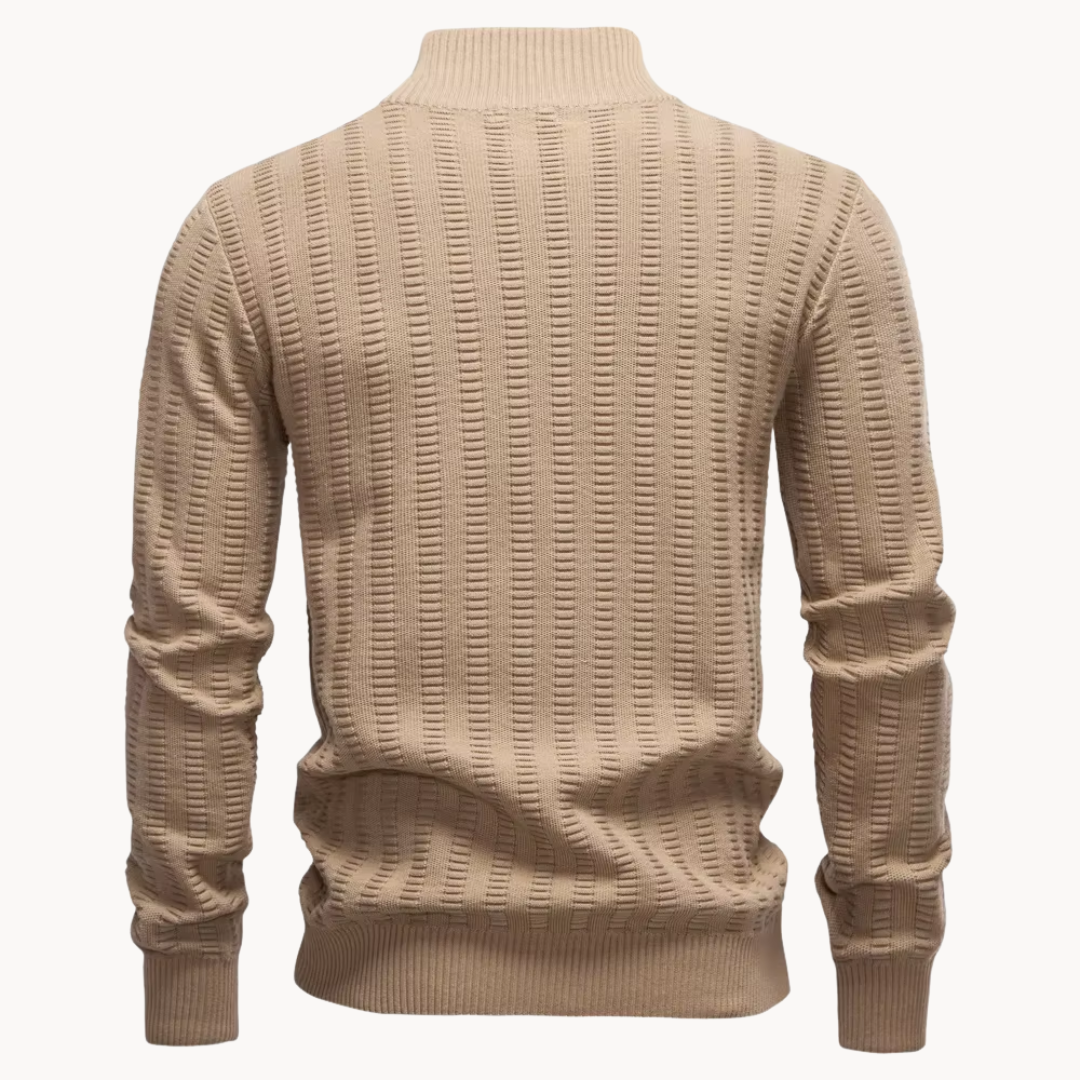 Men's Ribbed Quarter-Zip Jumper | Barrett