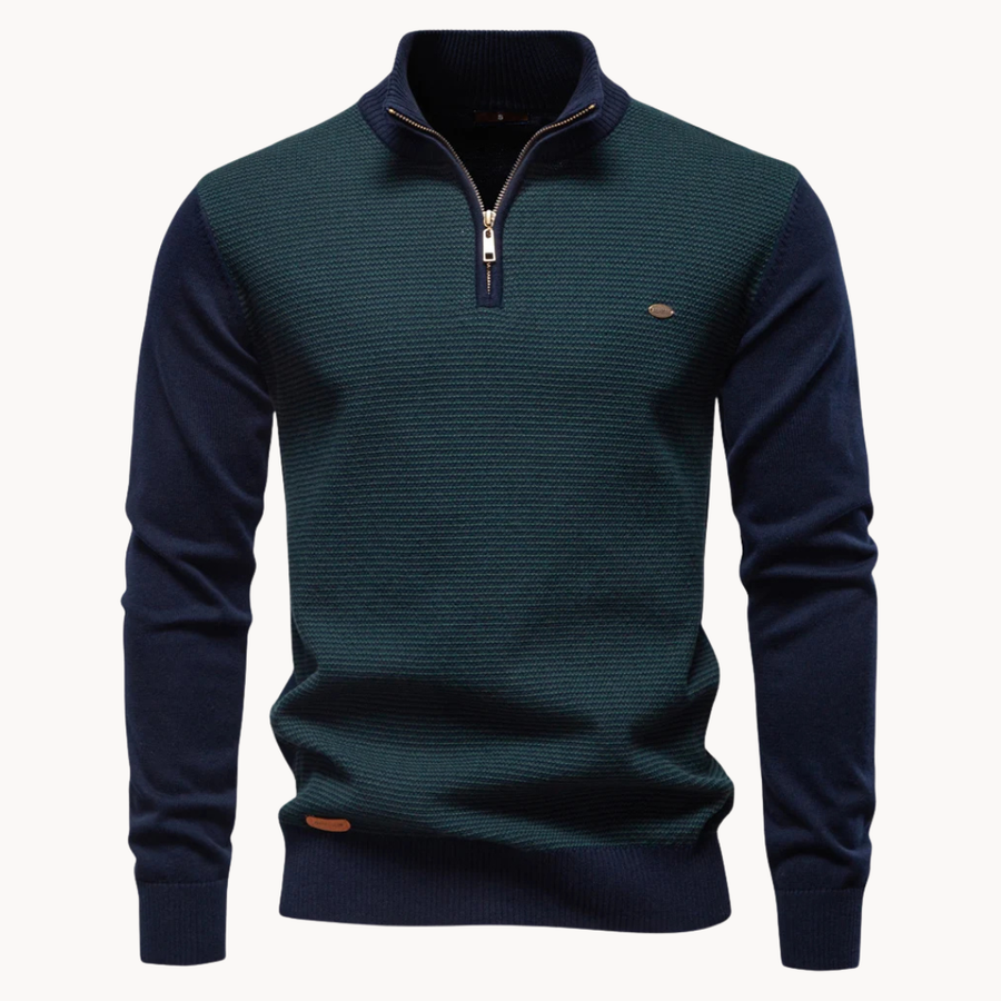 Men's Textured Quarter-Zip Jumper | Lakeside
