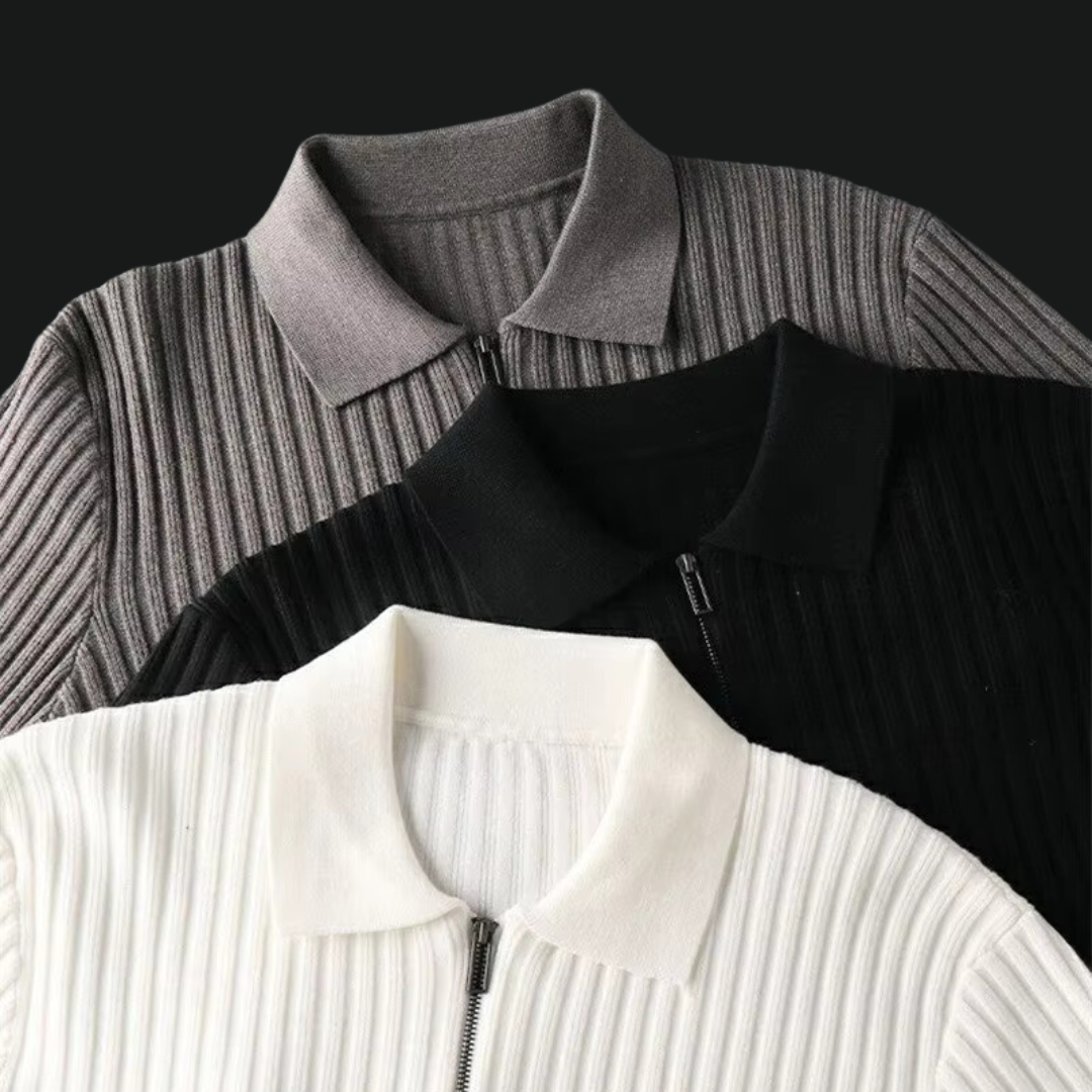 Men's Ribbed Quarter-Zip Jumper | Eamon