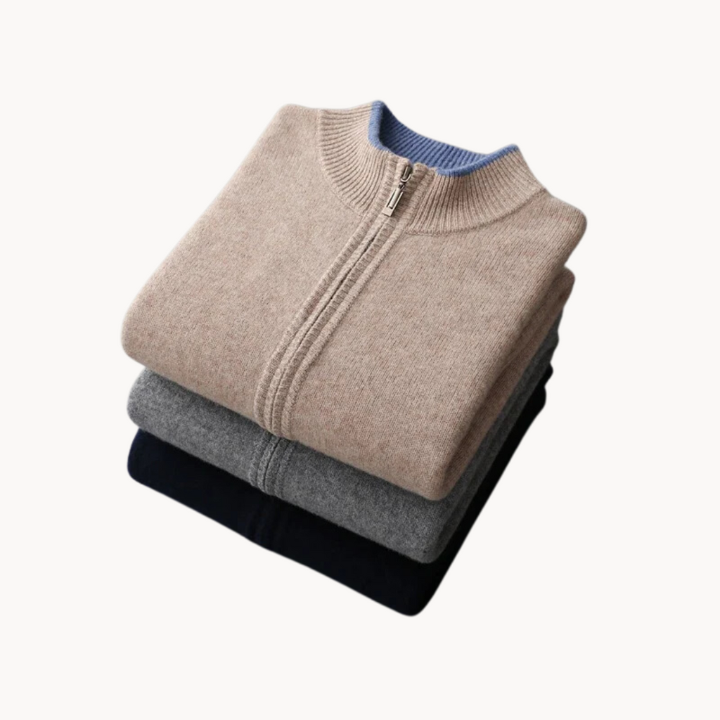Men's Merino Wool Zip Jumper | Kingston
