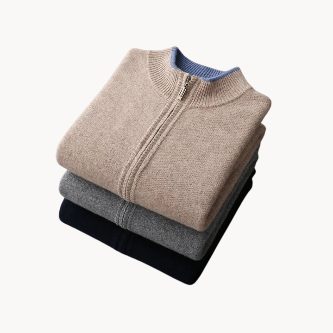 Men's Merino Wool Zip Jumper | Kingston